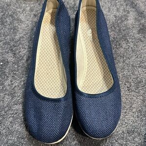 Lightweight Navy Blue Stretch Canvas Wedge Show Women Size 10 (42) NEW